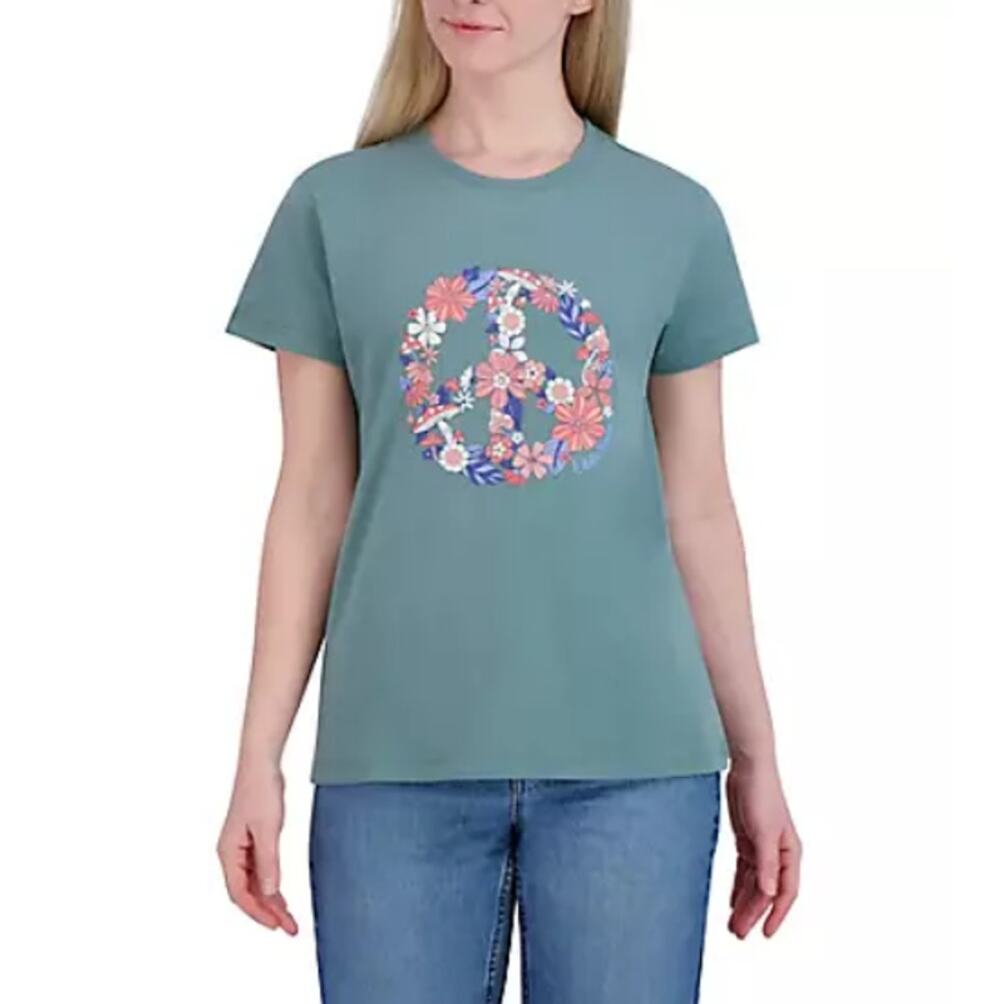 New Eddie Bauer Women's Dusty Loden Graphic Short Sleeve Tee Size S